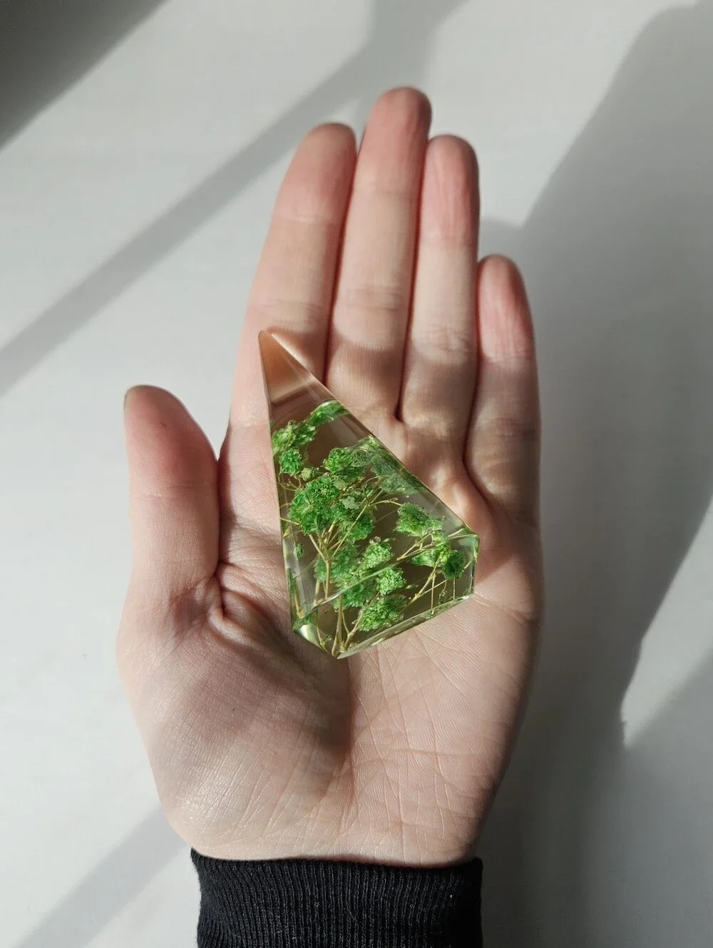 Handmade Green Floral Resin Ring Holder Display Cone Fairycore Home Decor